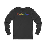 Montana Pride Long Sleeve Tee: Flowing Cursive Design with LGBTQ+ Gradient