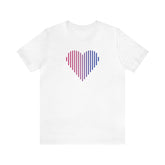 Bisexual Heart Lines T-Shirt: Pride Gradient Tee