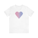 Bisexual Heart Lines T-Shirt: Pride Gradient Tee