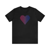 Bisexual Heart Lines T-Shirt: Pride Gradient Tee