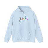 Philly Pride Flag Hoodie: Flowing Cursive 'Pride' in Gradient Hues