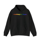 Washington is Gay Pride Hoodie: LGBTQ+ Flag Gradient Sweatshirt