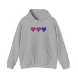 Bisexual Flag Hearts Hoodie: Pride LGBTQ+ Gradient Design