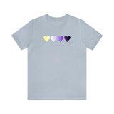 Nonbinary Flag Hearts T-Shirt: Pride LGBTQ+ Gradient Design