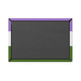 Genderqueer Pride Flag Magnet: Ripple Rectangle Button for Fridge