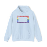 Pennsylvania Pride Flag Hoodie: Rainbow LGBTQ+ State Silhouette Distressed Hooded Sweatshirt