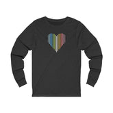 Queer Heart Lines Long Sleeve T-Shirt: Pride Gradient Tee