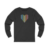 Queer Heart Lines Long Sleeve T-Shirt: Pride Gradient Tee
