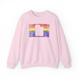 Utah Pride Flag Sweater: Rainbow LGBTQ+ State Silhouette Distressed Sweatshirt