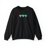 Polysexual Flag Hearts Sweatshirt: Pride LGBTQ+ Gradient Design