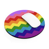 LGBTQ+ Flag Wavey Mousepad: Sharp Design for Desk