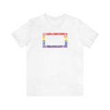 Kansas Pride Flag Tee: Rainbow LGBTQ+ State Silhouette Distressed Shirt