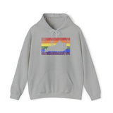 Kentucky Pride Flag Hoodie: Rainbow LGBTQ+ State Silhouette Distressed Hooded Sweatshirt