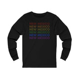 New Mexico LGBTQ+ Pride Flag, Faded Black Long Sleeve Tee