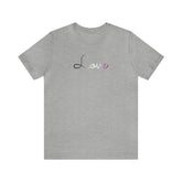 Asexual Love Script Tee: Subtly Elegant Pride T-Shirt