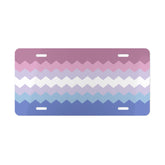 Bigender Flag Wavey Vanity License Plate: Sharp Design for Cars