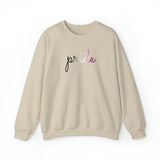 Asexual Pride Sweater: Flowing Cursive 'Pride' in Gradient Hues