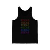 Texas LGBTQ+ Pride Flag, Faded Black Tank-Top