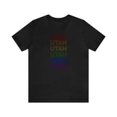 Utah LGBTQ+ Pride Flag, Faded Black T-Shirt