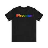Wisconsin Tee: Vibrant Pride Gradient Design