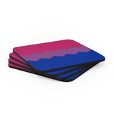 Bisexual Flag Coaster Set: 4 Corkwood Wavey Drink Coasters