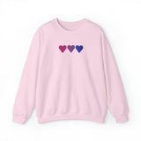 Bisexual Flag Hearts Sweatshirt: Pride LGBTQ+ Gradient Design