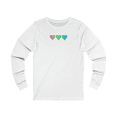 Polysexual Flag Hearts Long Sleeve Tee: Pride LGBTQ+ Gradient Design