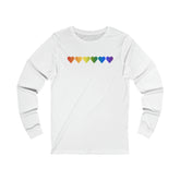 Pride Flag Hearts Long Sleeve Tee: Pride LGBTQ+ Gradient Design
