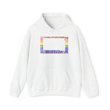 South Dakota Pride Flag Hoodie: Rainbow LGBTQ+ State Silhouette Distressed Hooded Sweatshirt