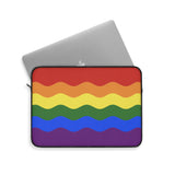 Pride Flag Laptop Sleeve: Ripple Print Protective Case