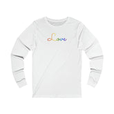 Pride Flag Love Script Long Sleeve T-Shirt: Subtly Elegant Pride Tee