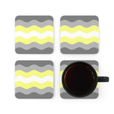 Demigender Flag Coaster Set: 4 Corkwood Ripple Drink Coasters