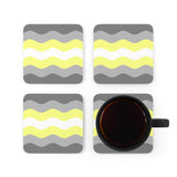 Demigender Flag Coaster Set: 4 Corkwood Ripple Drink Coasters
