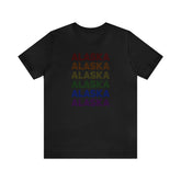 Alaska LGBTQ+ Pride Flag, Faded Black T-Shirt