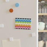 Queer Pride Flag Magnet: Wavey Rectangle Button for Fridge