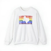 Texas Pride Flag Sweater: Rainbow LGBTQ+ State Silhouette Distressed Sweatshirt