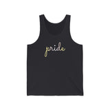 Pangender Pride Tank-Top: Flowing Cursive 'Pride' in Gradient Hues