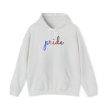 Polyamory Pride Hoodie: Flowing Cursive 'Pride' in Gradient Hues