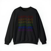 Maryland LGBTQ+ Pride Flag, Faded Black Sweater