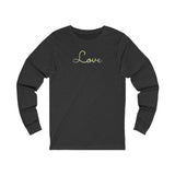 Demigender Love Script Long Sleeve T-Shirt: Subtly Elegant Pride Tee
