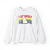 Idaho Pride Flag Sweater: Rainbow LGBTQ+ State Silhouette Distressed Sweatshirt