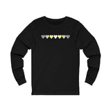Demigender Flag Hearts Long Sleeve Tee: Pride LGBTQ+ Gradient Design