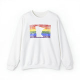 Minnesota Pride Flag Sweater: Rainbow LGBTQ+ State Silhouette Distressed Sweatshirt