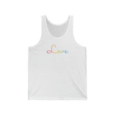 Pansexual Love Script Tank: Subtly Elegant Pride Tank-Top