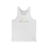 Pansexual Love Script Tank: Subtly Elegant Pride Tank-Top
