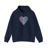 Bigender Heart Lines Hoodie: Pride Gradient Sweater