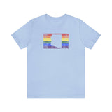 Arizona Pride Flag Tee: Rainbow LGBTQ+ State Silhouette Distressed Shirt