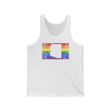 Arizona Pride Flag Tank: Rainbow LGBTQ+ State Silhouette Distressed Tank-Top