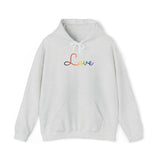 Philly Pride Love Script Hoodie: Subtly Elegant Pride Sweatshirt