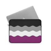 Asexual Pride Flag Laptop Sleeve: Ripple Print Protective Case